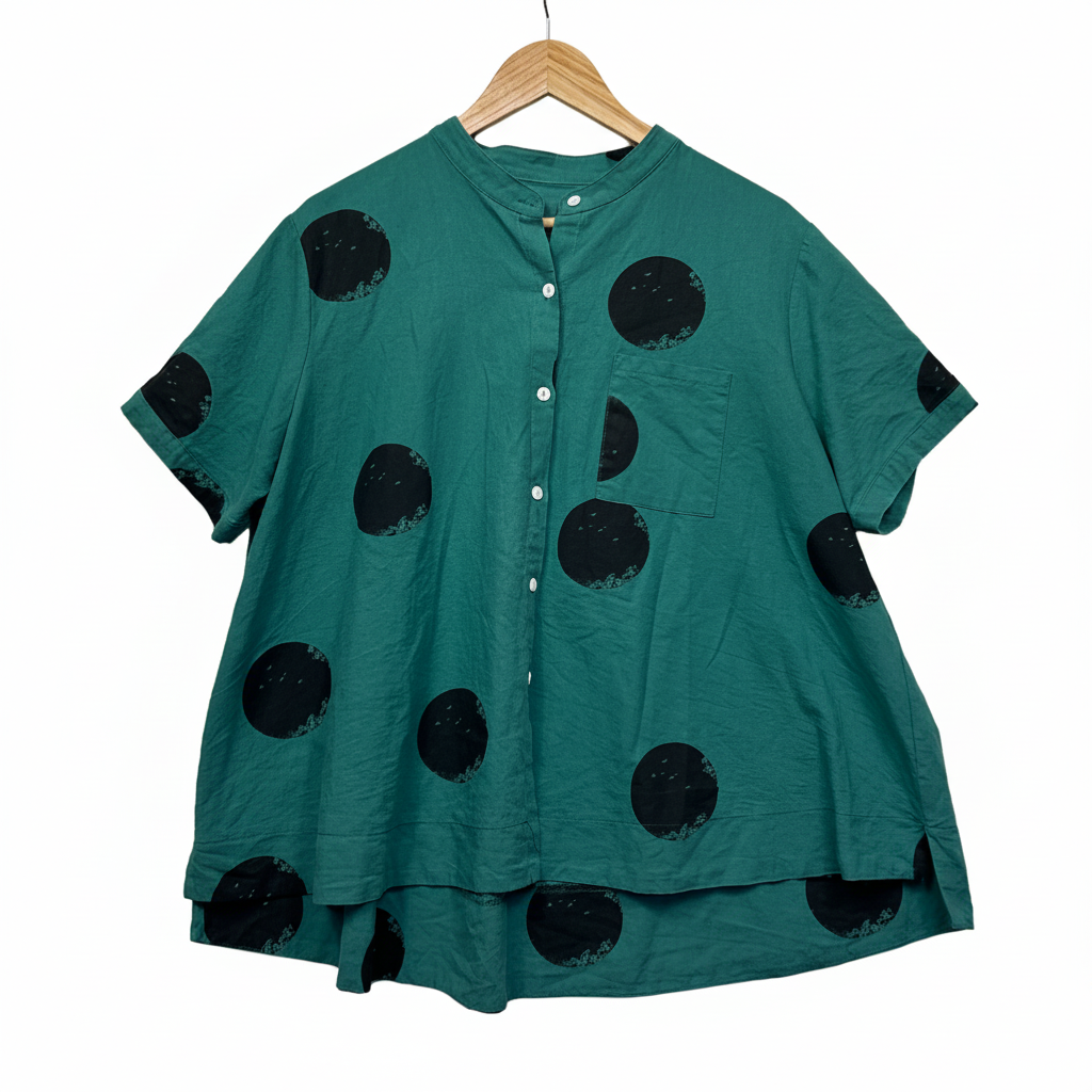 Teal Polka Dot Shirt - Size XL