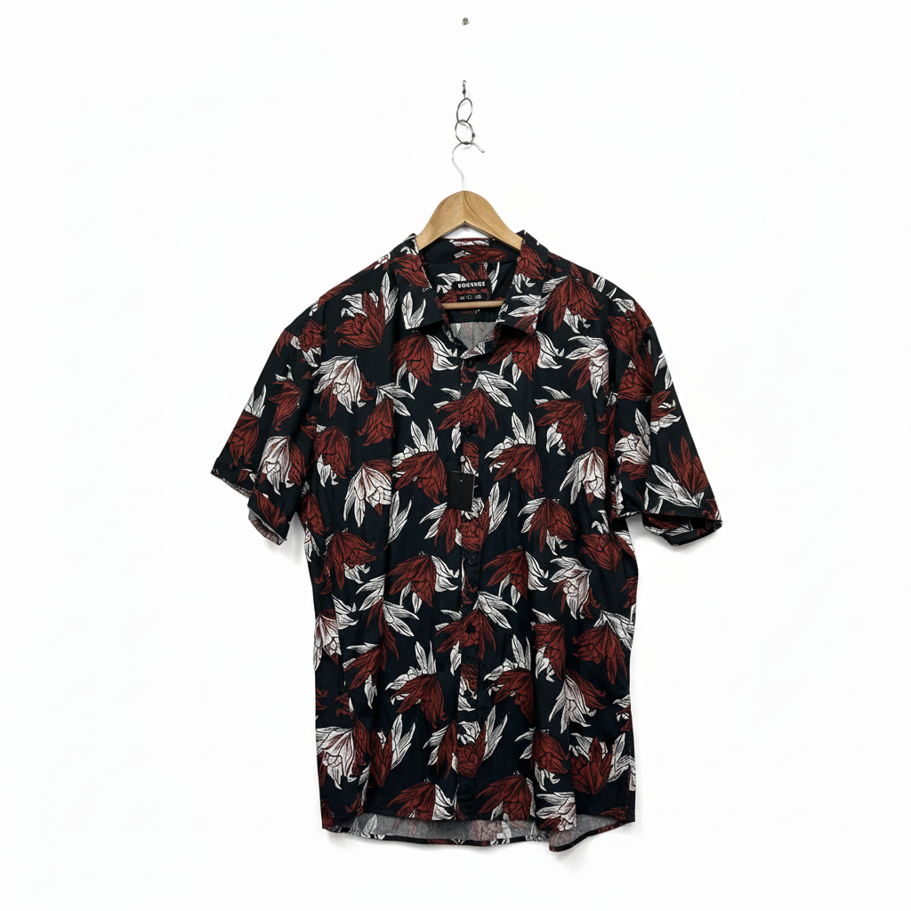Connor Black Floral Shirt Slim Fit - Size XXL