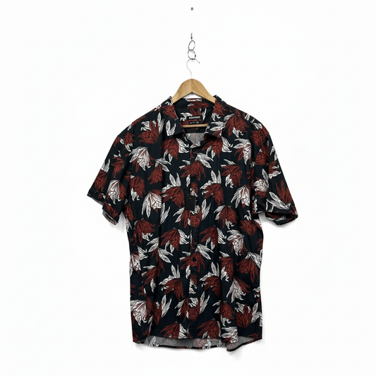 Connor Black Floral Shirt Slim Fit - Size XXL