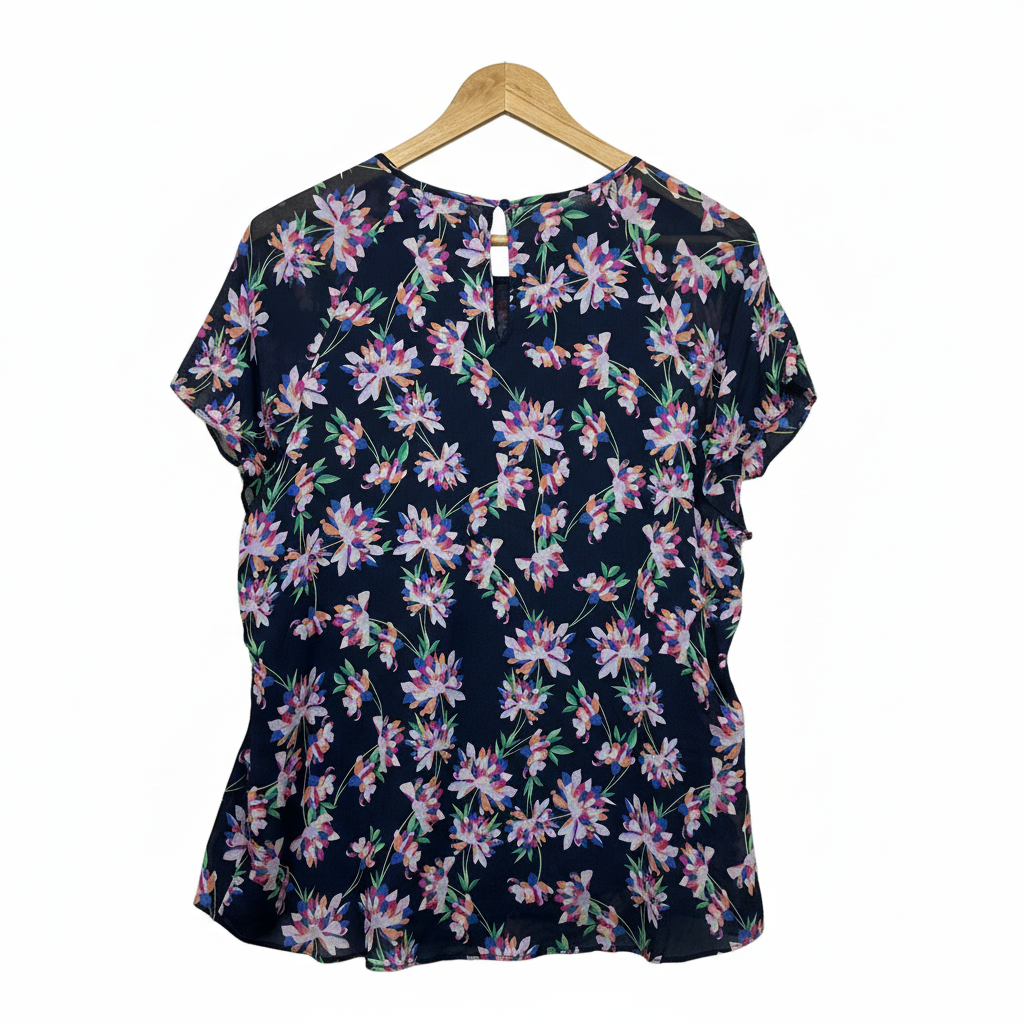 Marcs navy multicoloured floral top - label detail