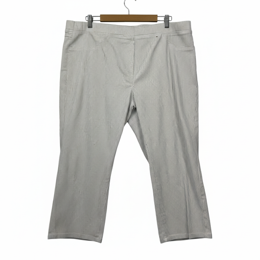 Millers White Grey Striped Capri Pants - Size 20