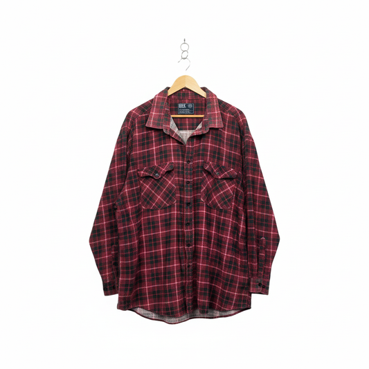 DBK Red & Black Plaid Flannel Shirt - Size 6XL