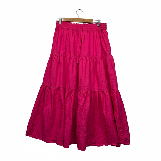 Sportsgirl Hot Pink Tiered Maxi Skirt - Size 14