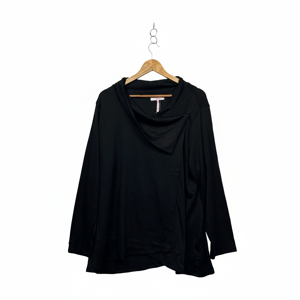 Millers Black Textured Cowl Neck Knit Top - Size 20