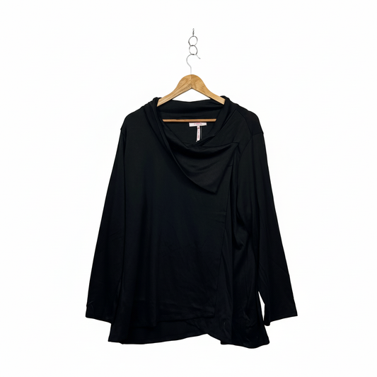 Millers Black Textured Cowl Neck Knit Top - Size 20