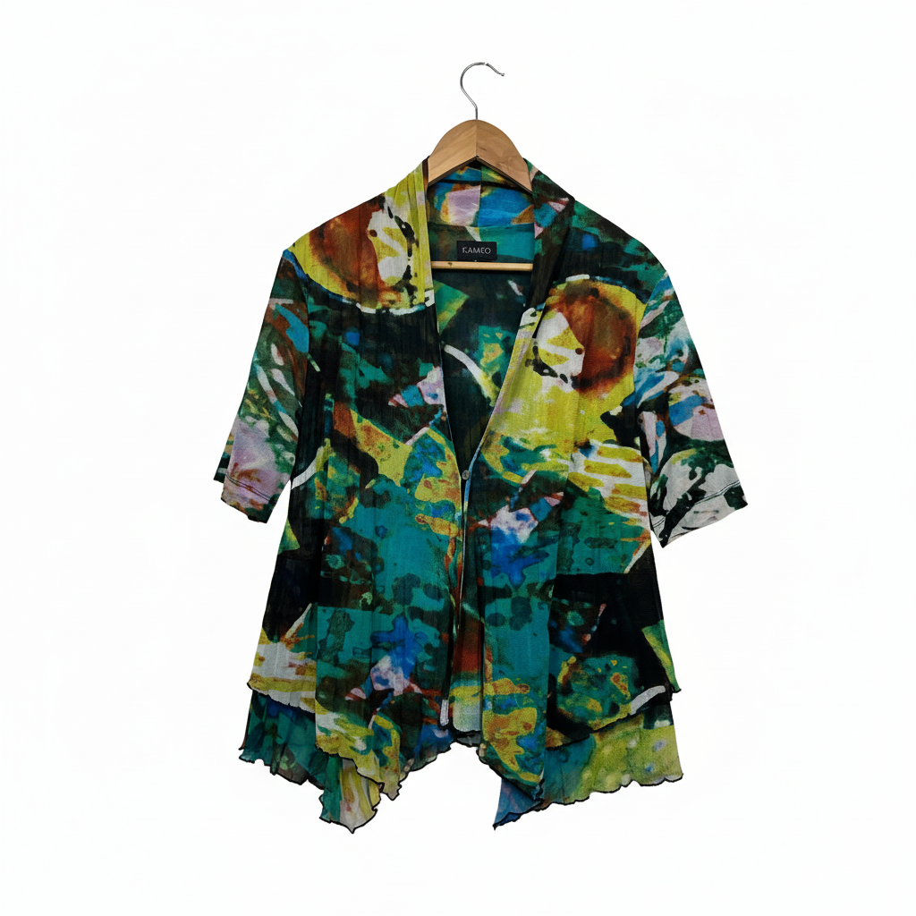 Kamiko Abstract Watercolor Print Shirt - Size 14