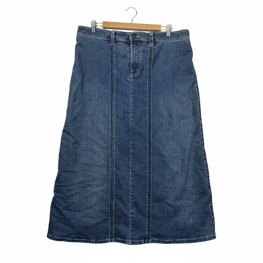Millers blue denim skirt size 14 back view