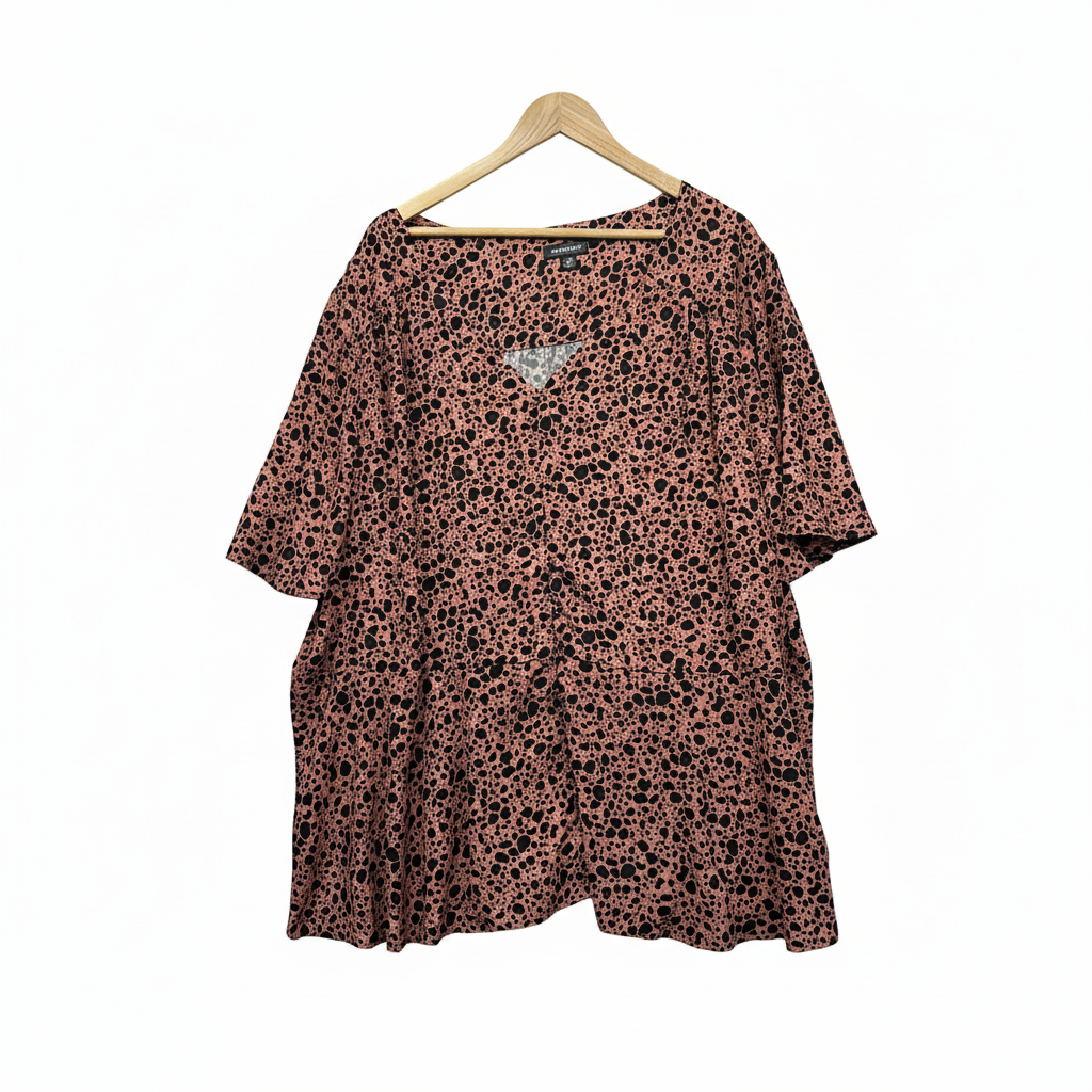 Autograph Pink and Black Leopard Print Top Size 26