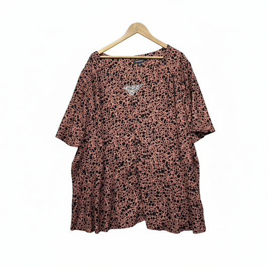 Autograph Pink and Black Leopard Print Top Size 26