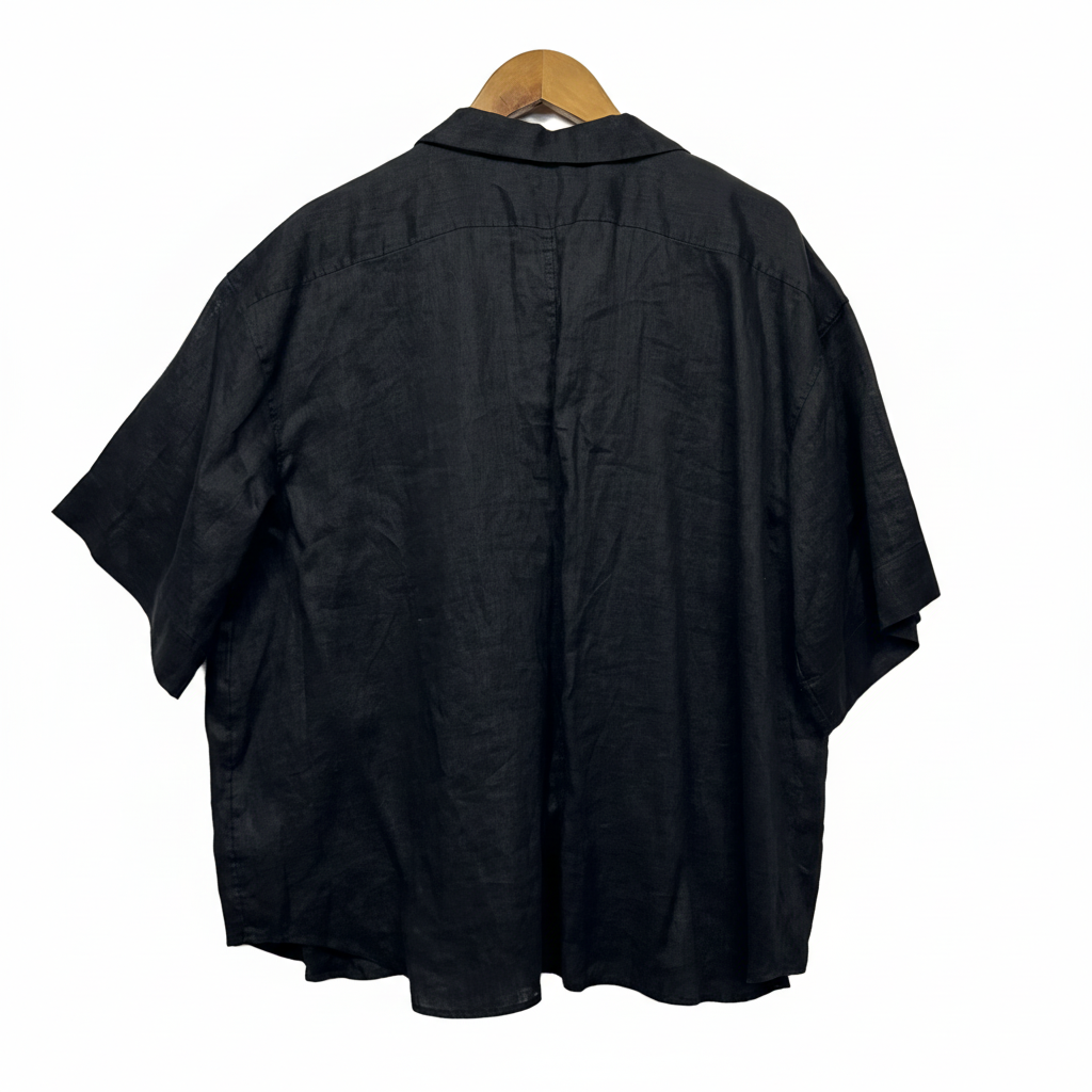 Target black linen casual shirt - back view