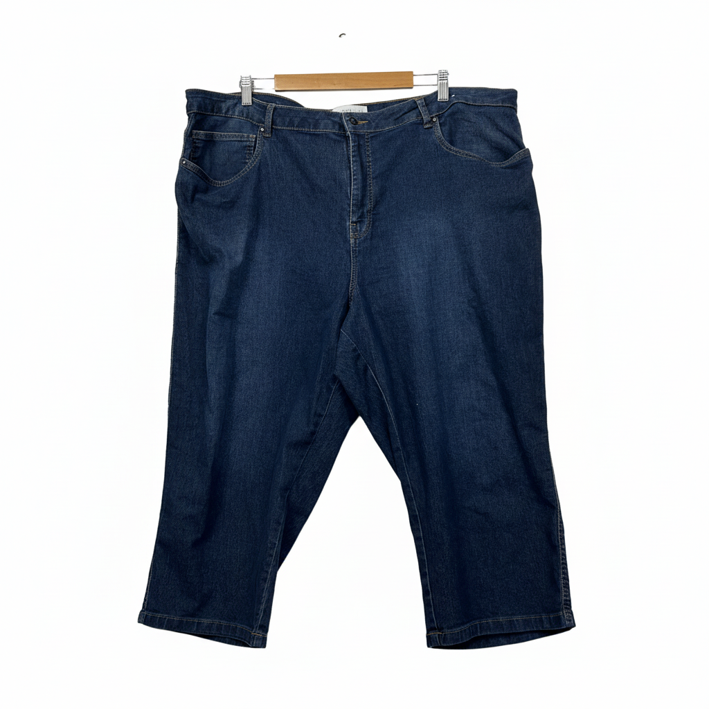 Suzanne Grae Denim Dark Navy Blue Denim Capri Pants - Size 24