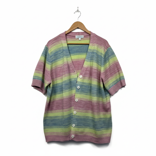 Established Multicolour Striped Knit Top Cardigan- Size 24