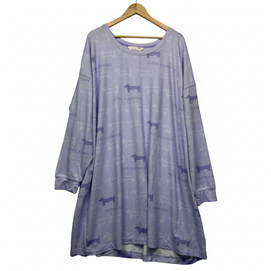 Peter Alexander lilac dachshund print nightshirt size 3XL front view