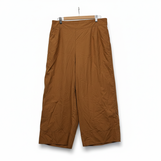 Tirelli Tan Wide Leg Culottes Cropped Pants - Size XL