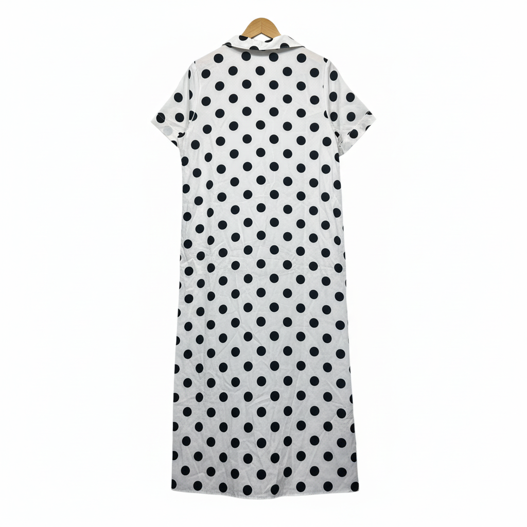 Shein White Polka Dot Dress - Back View
