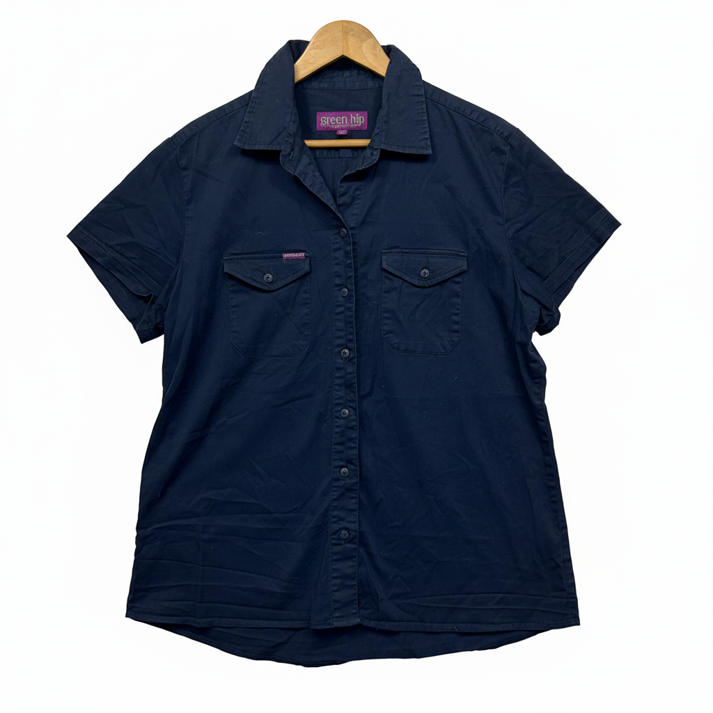 Green Hip Navy Blue Pants - Pocket Detail