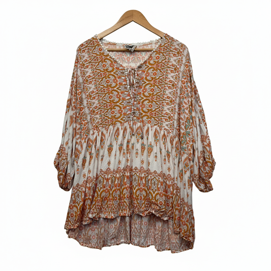 Janse Multicoloured Paisley Tunic - Size 16 front view