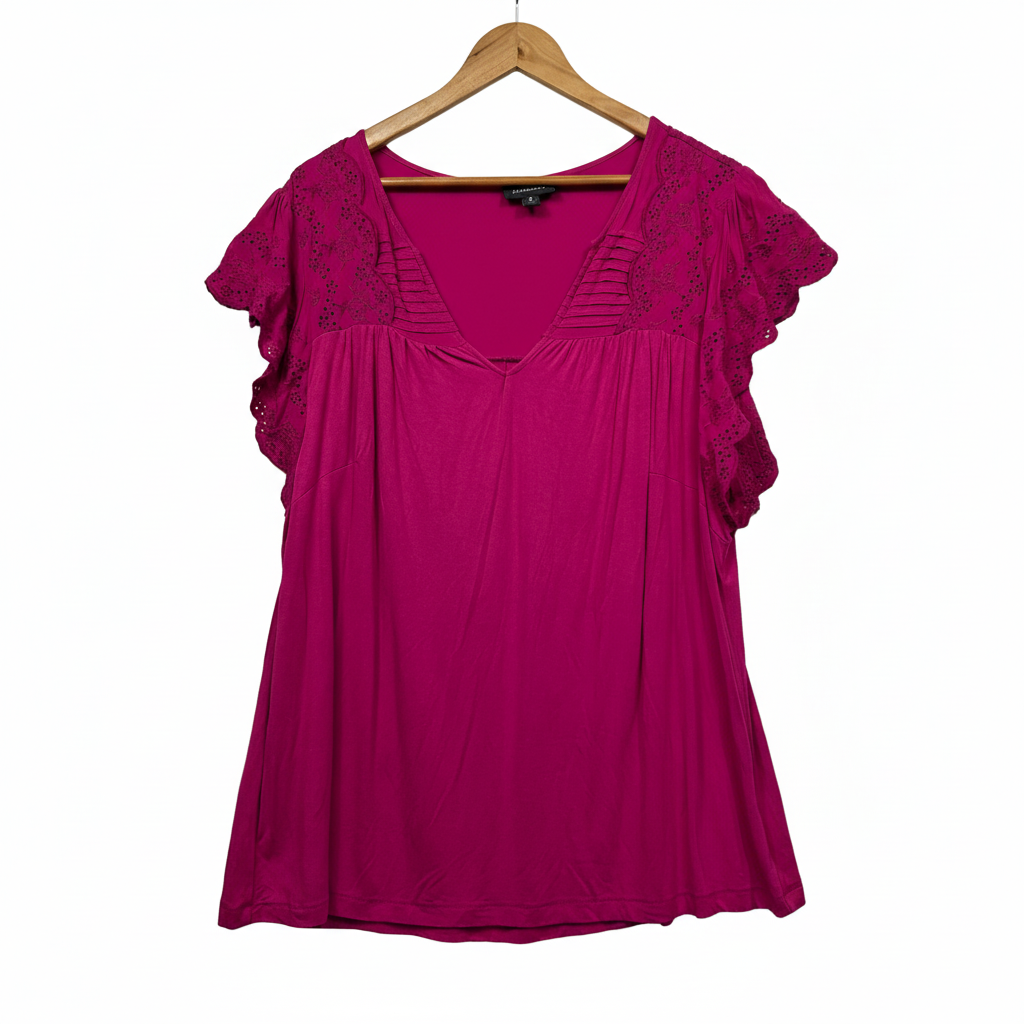 Autograph Magenta Broderie Top - Size 16/Small Plus