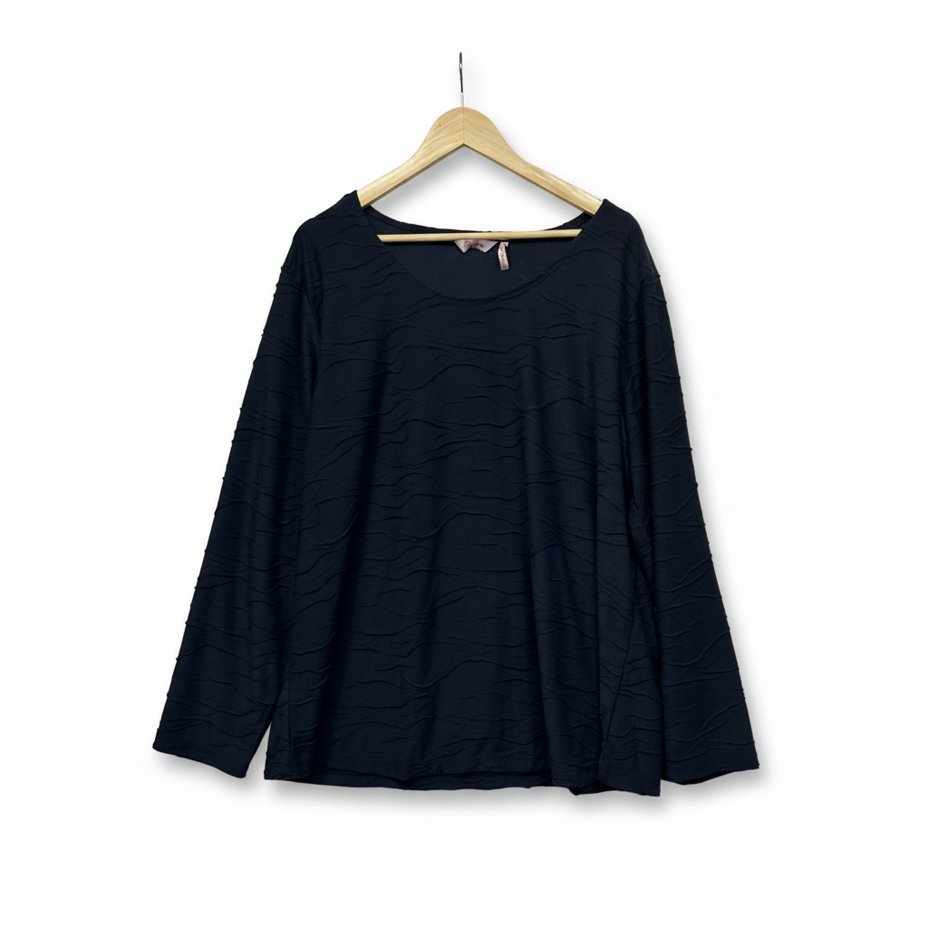 Millers navy blue textured top size 22