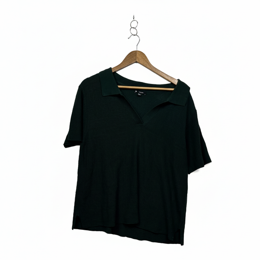 Target Forest Green Textured Ribbed Knit Top - Size XXL