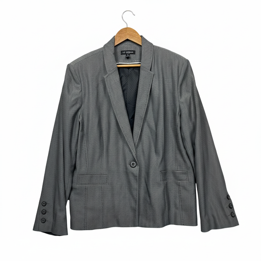 Liz Jordan grey blazer back view