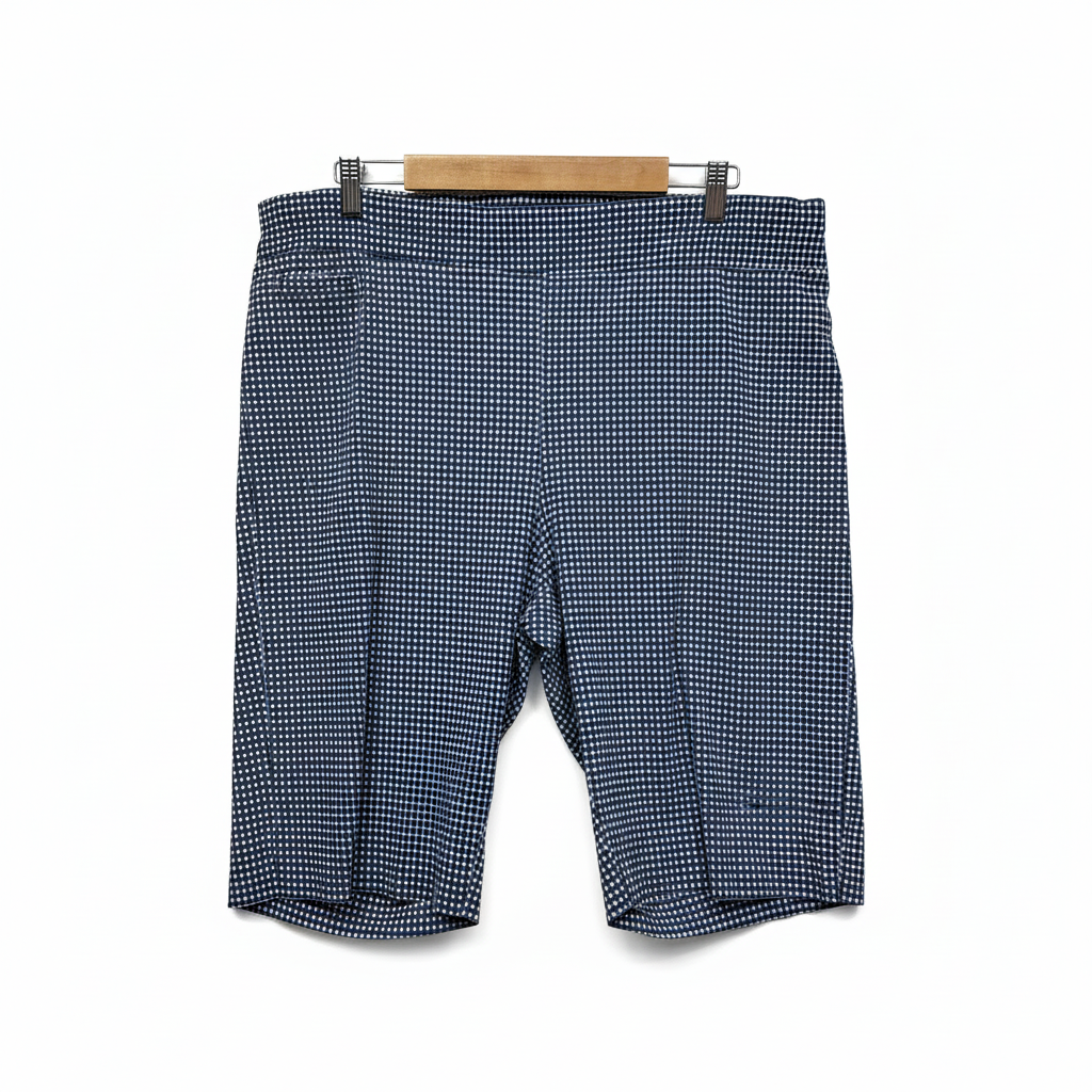 Autograph navy check skirt size 22 waist detail