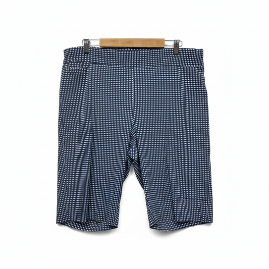 Autograph navy check skirt size 22 waist detail