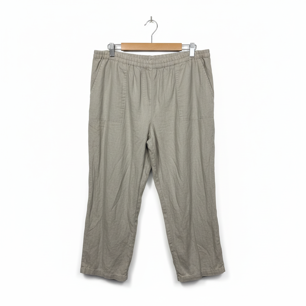 Yarra Trail Beige Linen Pants -  Size 16