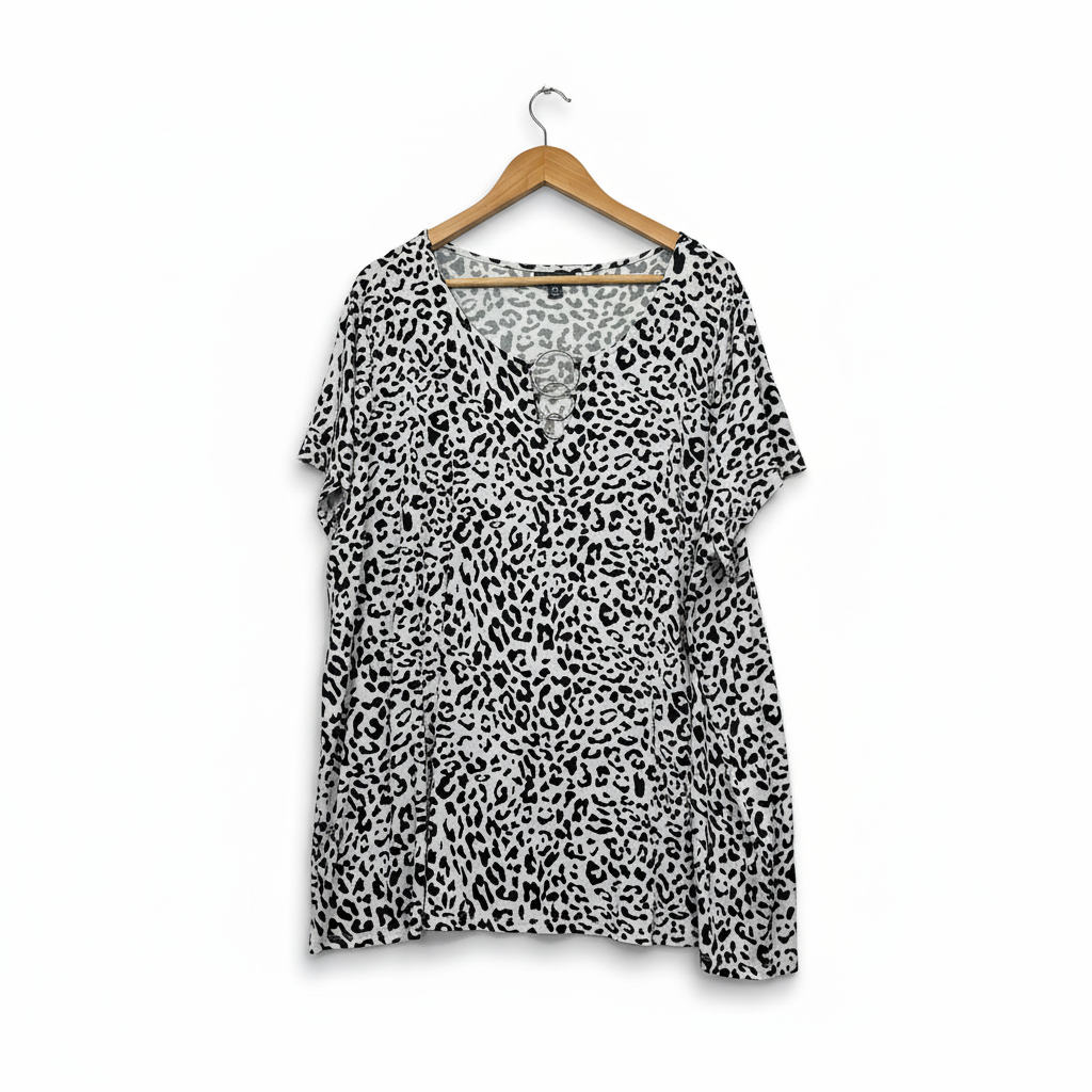 Autograph White Leopard Print Top - Size 22/XL