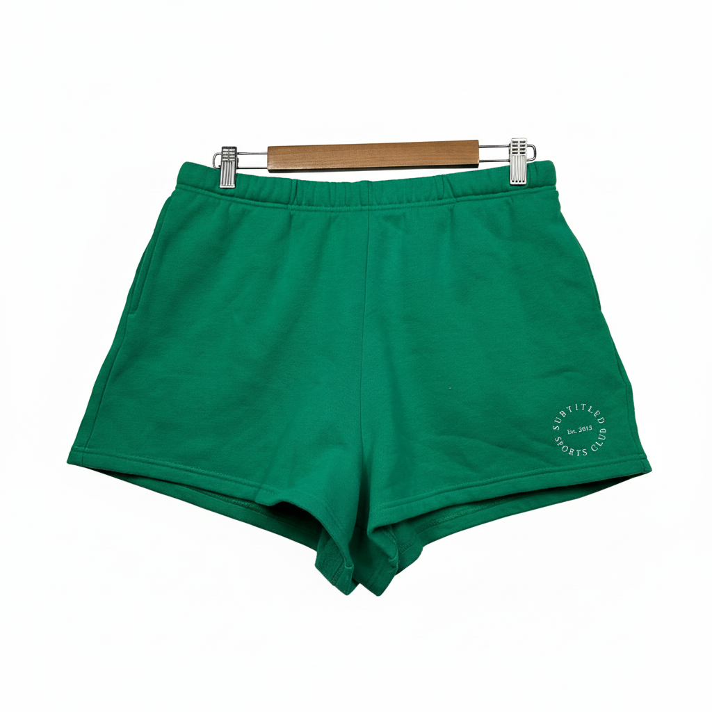 Subtitled Emerald Green Casual Shorts - Size XL