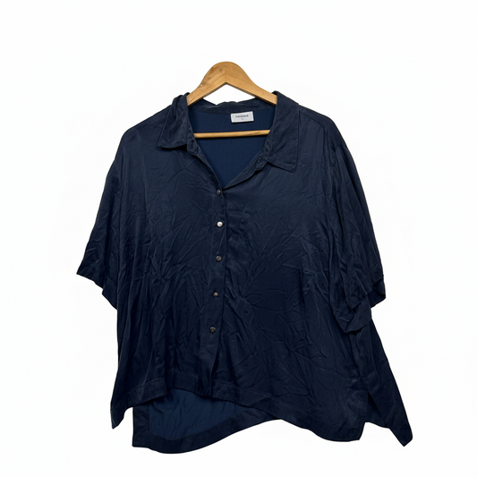 Sussan Navy Blue Short Sleeve Shirt Size 20