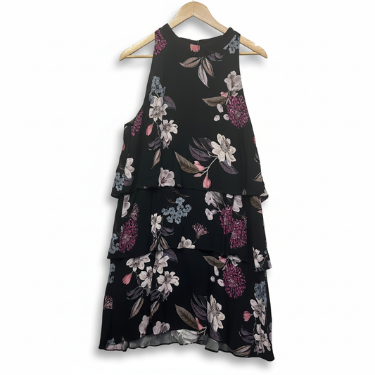 Veronika Maine Black Multicoloured Floral Dress - Size 16
