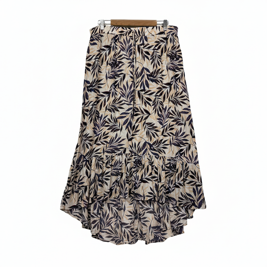 Rockmans Beige Leaf Print Skirt Size 18