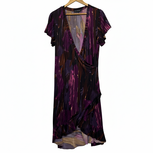 Liz Jordan Purple Multicoloured Abstract Dress - Size L
