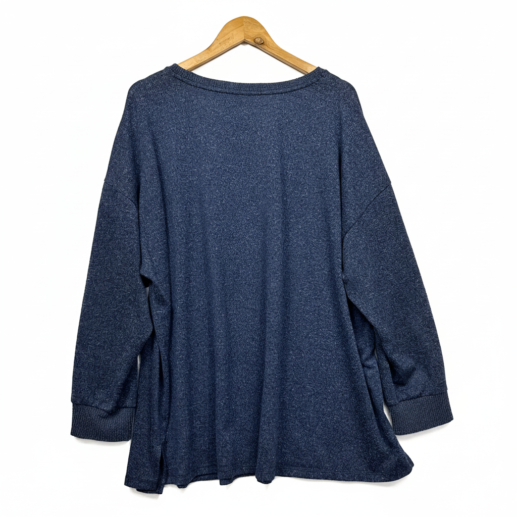 Autograph navy blue sparkly knit sweater - back view