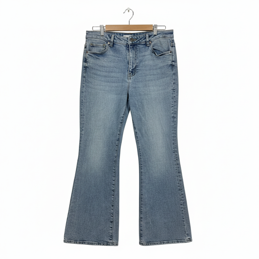 Lily Loves blue floral print flared jeans size 14