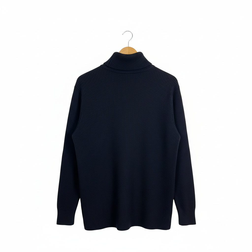 Millers Navy Blue Ribbed Turtleneck Jumper - Size XXL