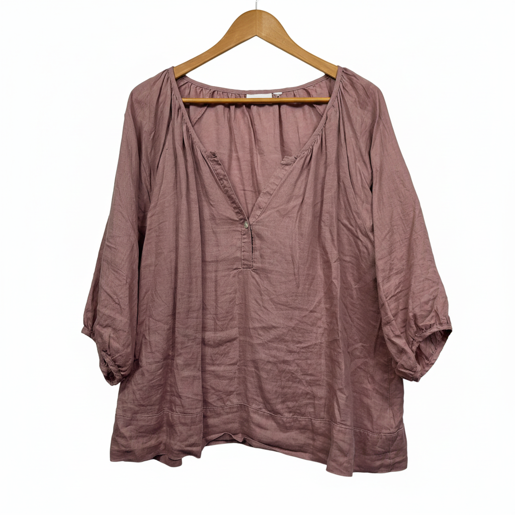 Sussan Dusty Rose Linen Top - Size 16/18?