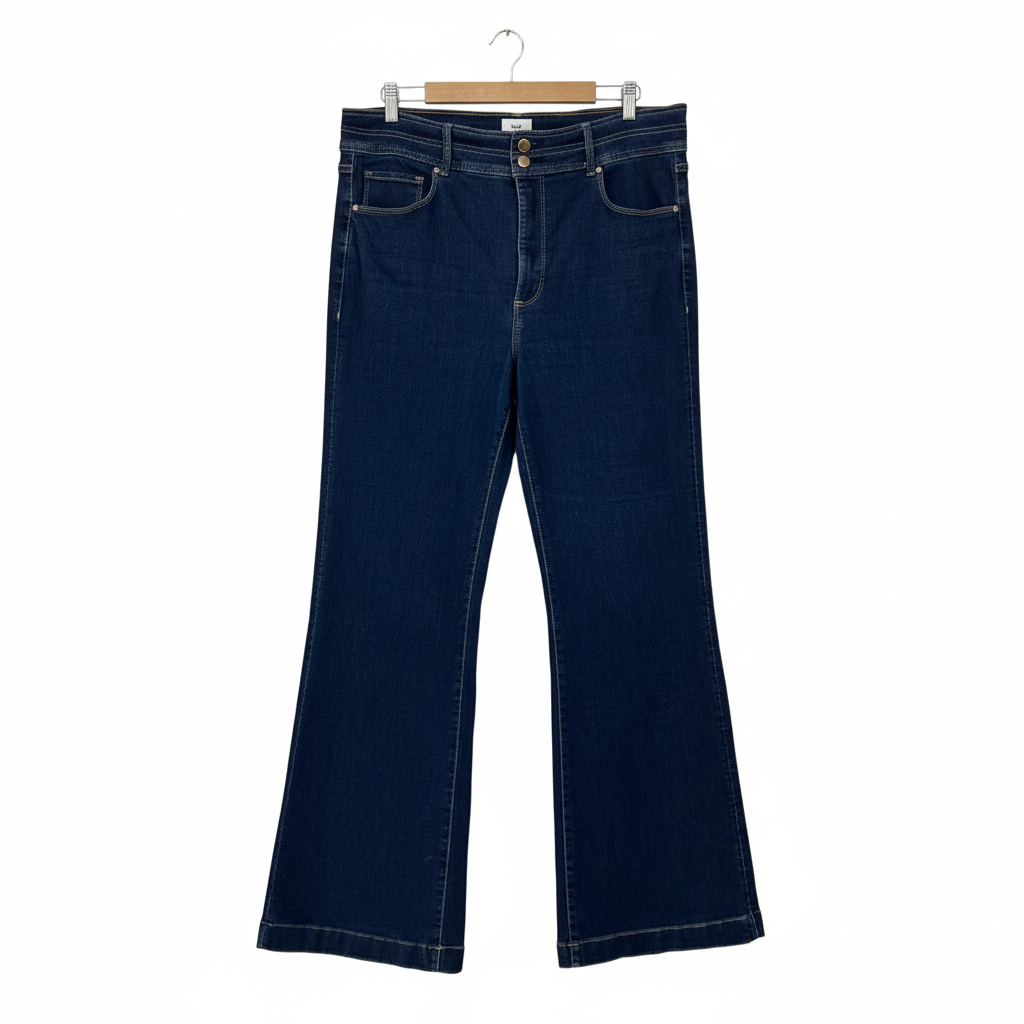 Just Jeans Reformed Wide Leg Sky High Navy Denim Jeans - Size 16