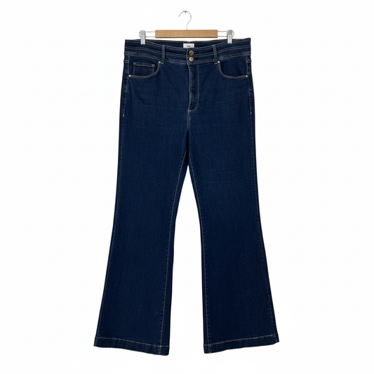 Just Jeans Reformed Wide Leg Sky High Navy Denim Jeans - Size 16