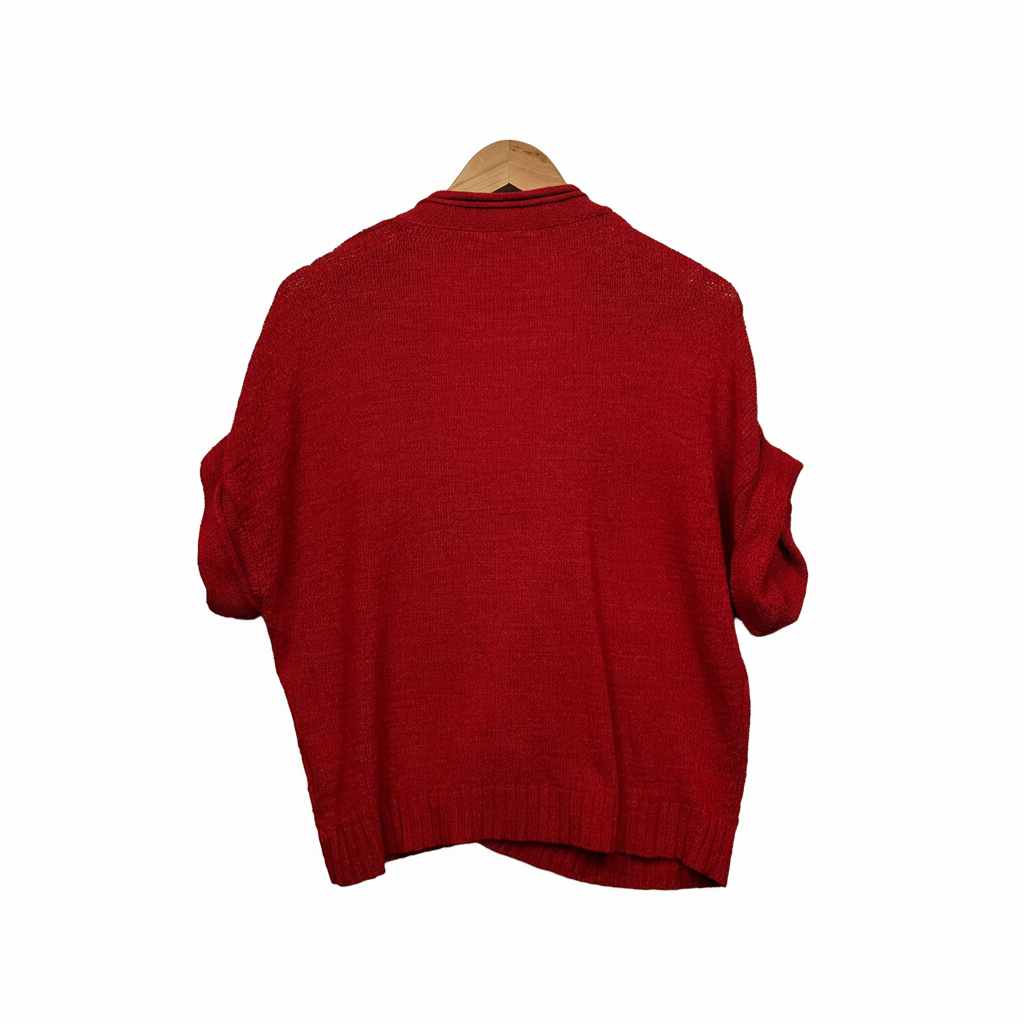Katies Red Cardigan brand label