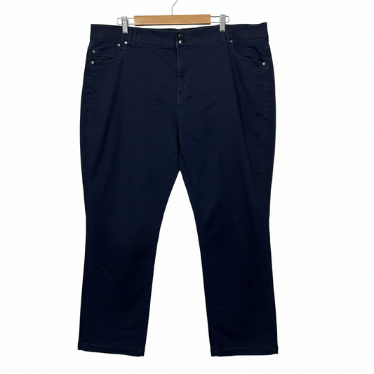 Virtuelle navy cropped pants front view