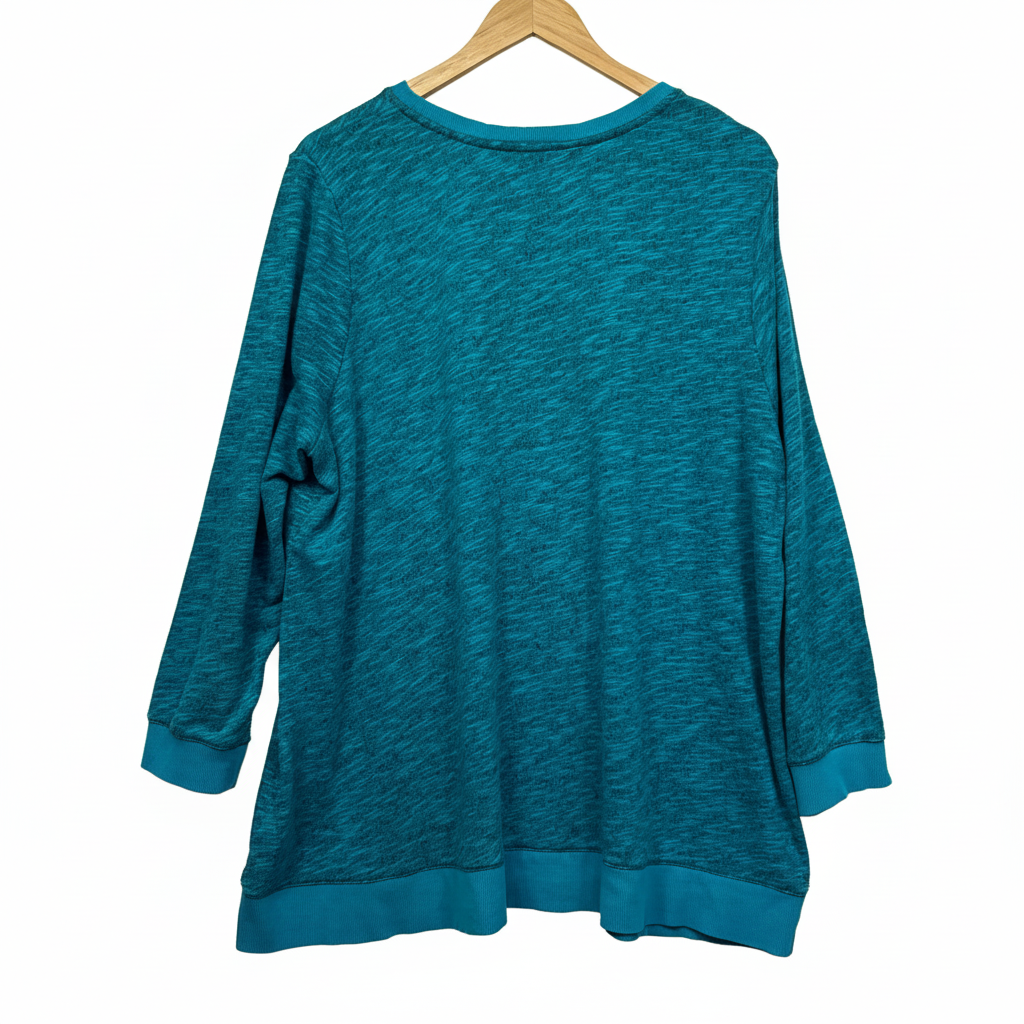 Virtuelle Teal Textured Top - Brand Label