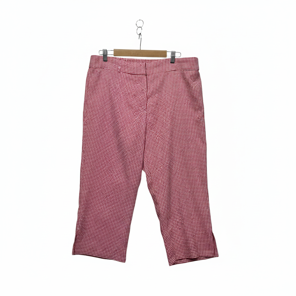 Vintage Cottagecore Miller's Pink Gingham Capri Pants - Size 16