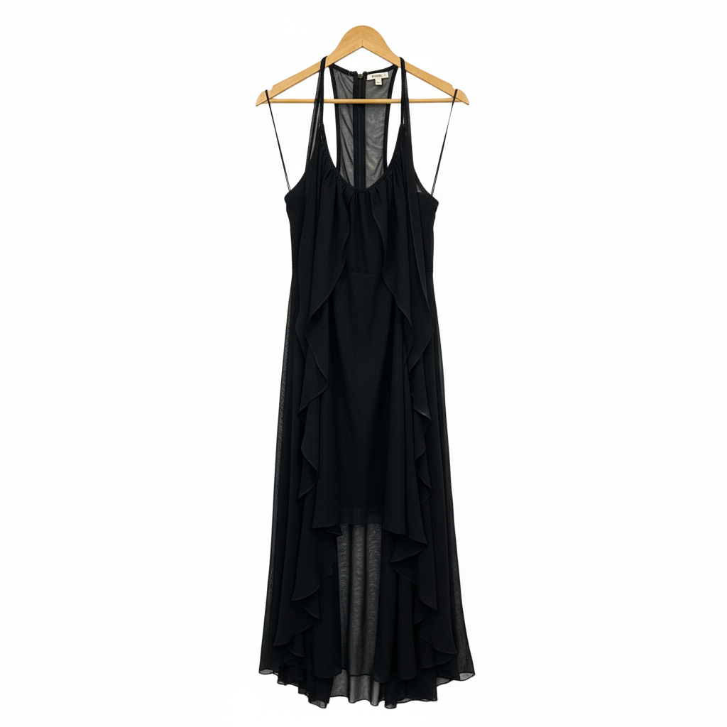 City Chic Black Sheer Overlay Cocktail Evening Dress - 18/M