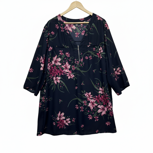 Autograph navy floral top back view