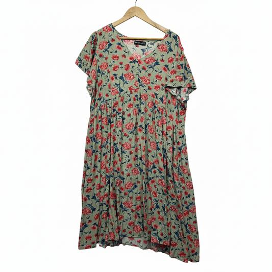Cordelia St Sage Green Floral Dress - Size 20