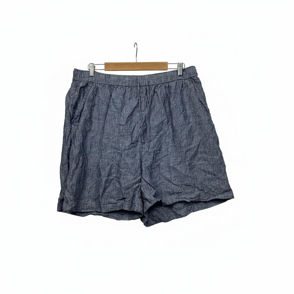 Tahari Navy Blue Linen Shorts - Size 1X
