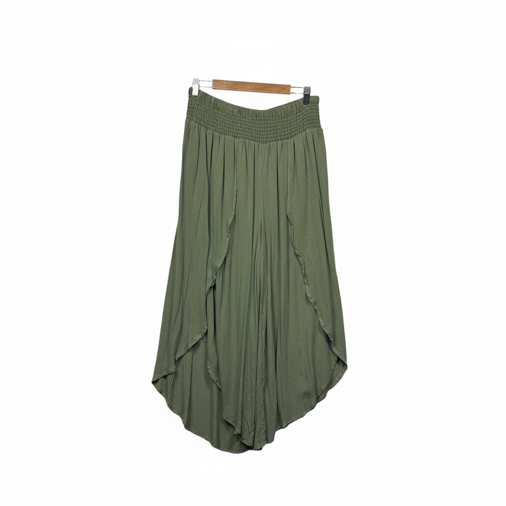 Autograph Olive Green Wide Leg Spilt Leg Pant - Size 16
