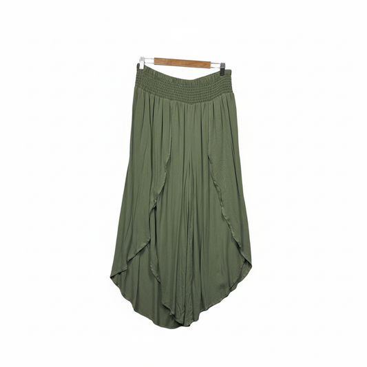 Autograph Olive Green Wide Leg Spilt Leg Pant - Size 16